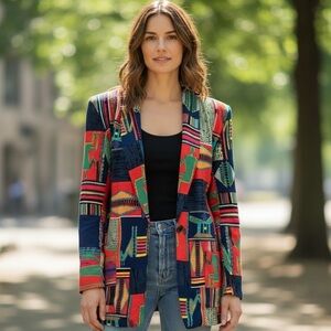 Vintage KenSington Square Jacket Size Medium 100% Rayon in excellent condition